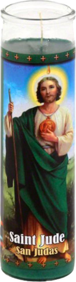 slide 1 of 1, ST. Jude Green Wax Candle, 1 ct