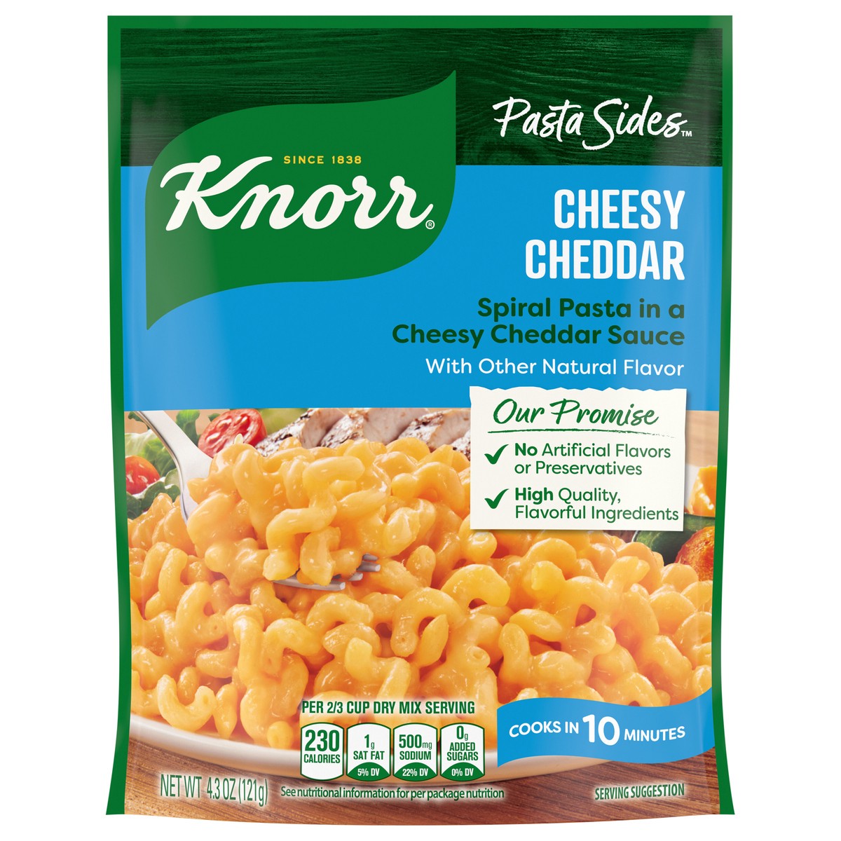 slide 1 of 3, Knorr 4.3 oz Pasta Sides Cheesy Cheddar Rotini, 4.3 oz