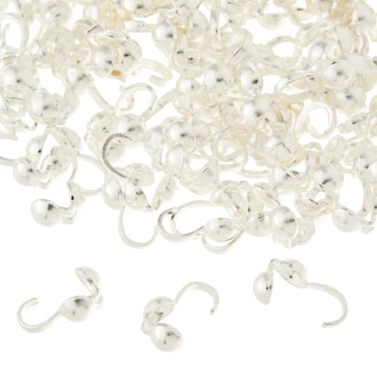 slide 1 of 2, 9mm Silver Clam Shell Crimp Bead Covers By Bead Landing, 9 mm