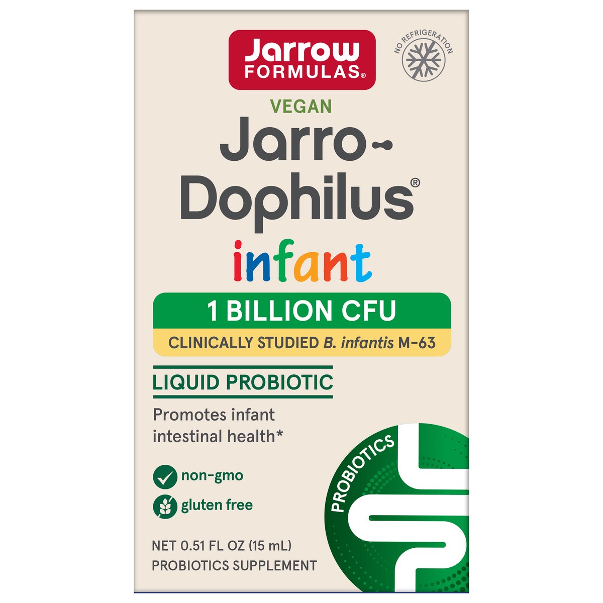 slide 1 of 1, Jarrow Formulas Jarro-Dophilus Infant Probiotic Drops - 1 Billion CFU Per Serving - 0.51 fl oz (15 mL) - Liquid Supplement Promotes Infant Intestinal Health - Dairy Free, 15 ml