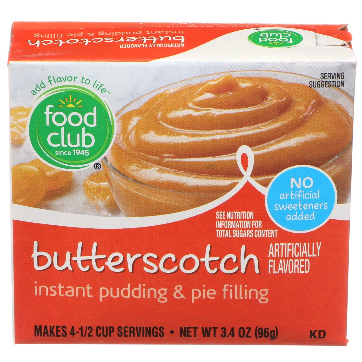 slide 1 of 10, Food Club Butterscotch Instant Pudding & Pie Filling, 3.4 oz