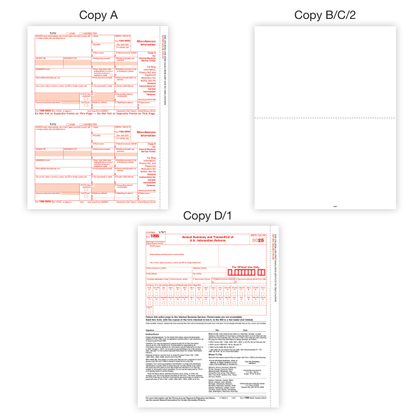 slide 4 of 6, Office Depot® W-2/1099 Laser Form Sets With Envelopes And Software, 6-Part/4-Part, 8-1/2"" x 11"", Pack Of 50 Form Sets, 1202325, 1 ct