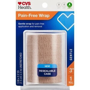 slide 1 of 1, Cvs Health Pain-Free Gentle Wrap, 3"", Beige, 1 Ct, 1 ct