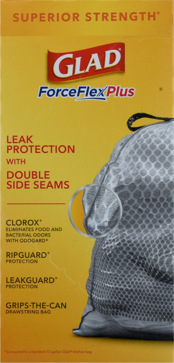 slide 7 of 8, Glad ForceFlexPlus with Clorox Tall Kitchen Mountain Air Trash Bags, 34 ct