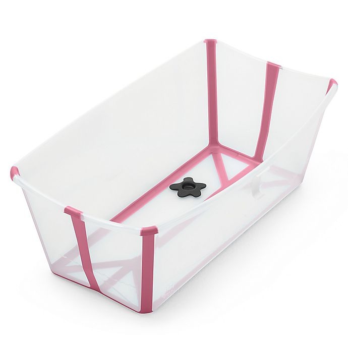 slide 1 of 4, Stokke Flexi Bath Tub - Transparent Pink, 1 ct