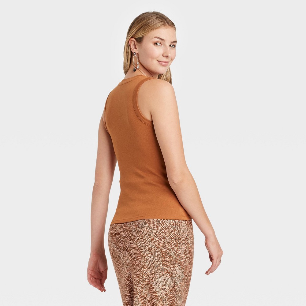 slide 2 of 3, Women's Slim Fit Tank Top - A New Day Brown S, 1 ct