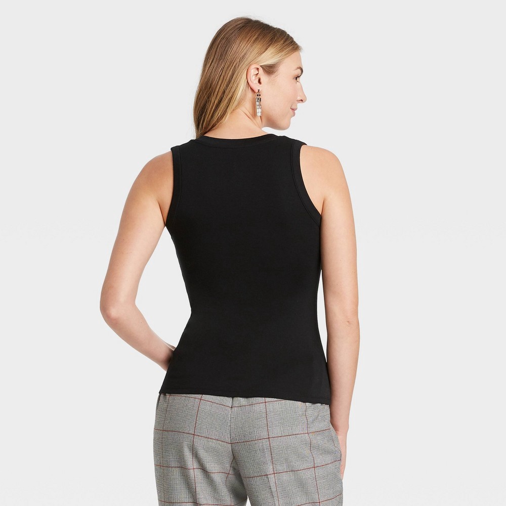 slide 2 of 3, Women's Slim Fit Tank Top - A New Day Black XL, 1 ct