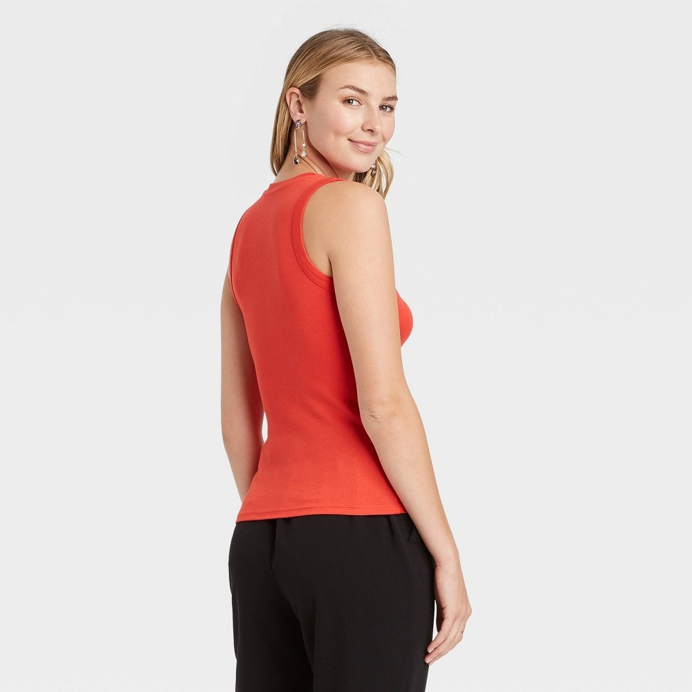 slide 2 of 3, Women's Slim Fit Tank Top - A New Day Red XL, 1 ct