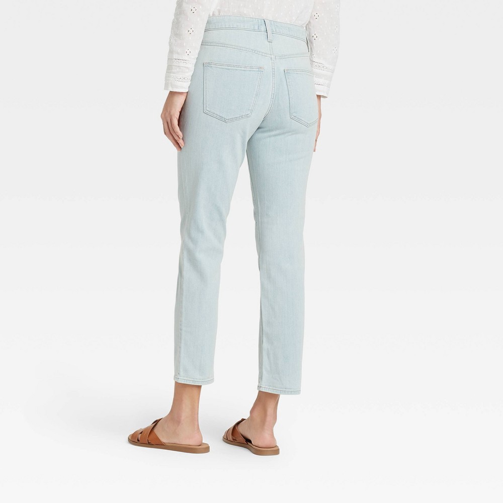slide 2 of 6, Women's High-Rise Slim Straight Fit Cropped Jeans - Universal Thread Vintage Denim Wash 10 Short, 1 ct