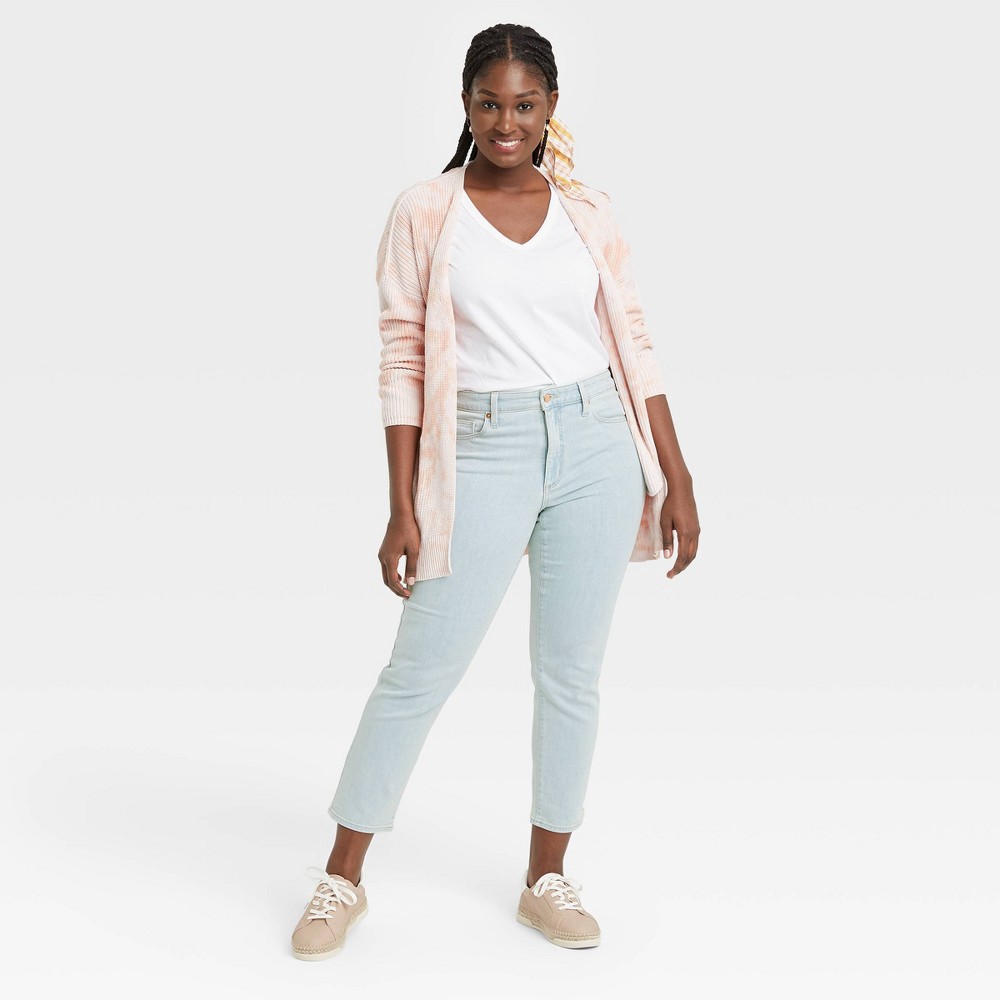 slide 5 of 6, Women's High-Rise Slim Straight Fit Cropped Jeans - Universal Thread Vintage Denim Wash 10 Short, 1 ct