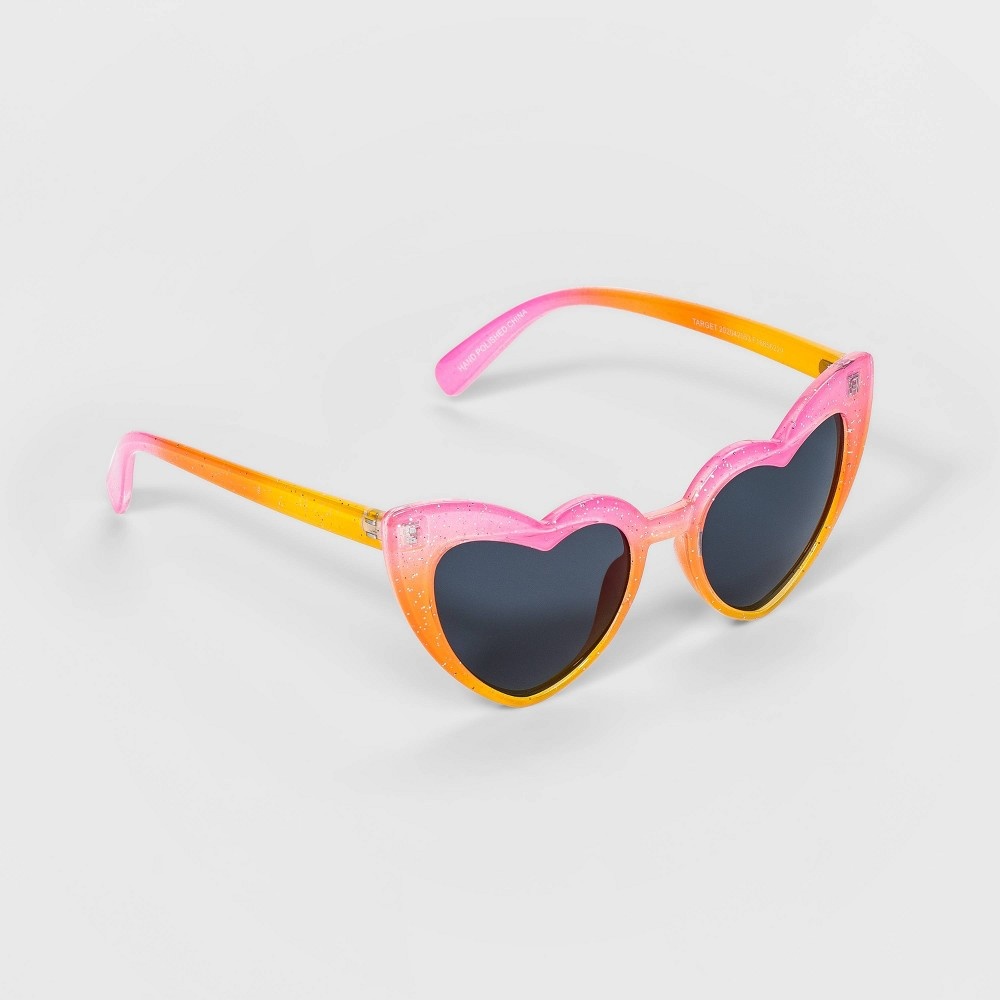 slide 2 of 2, Kids' Heart Shape Sunglasses - Cat & Jack Pink, 1 ct
