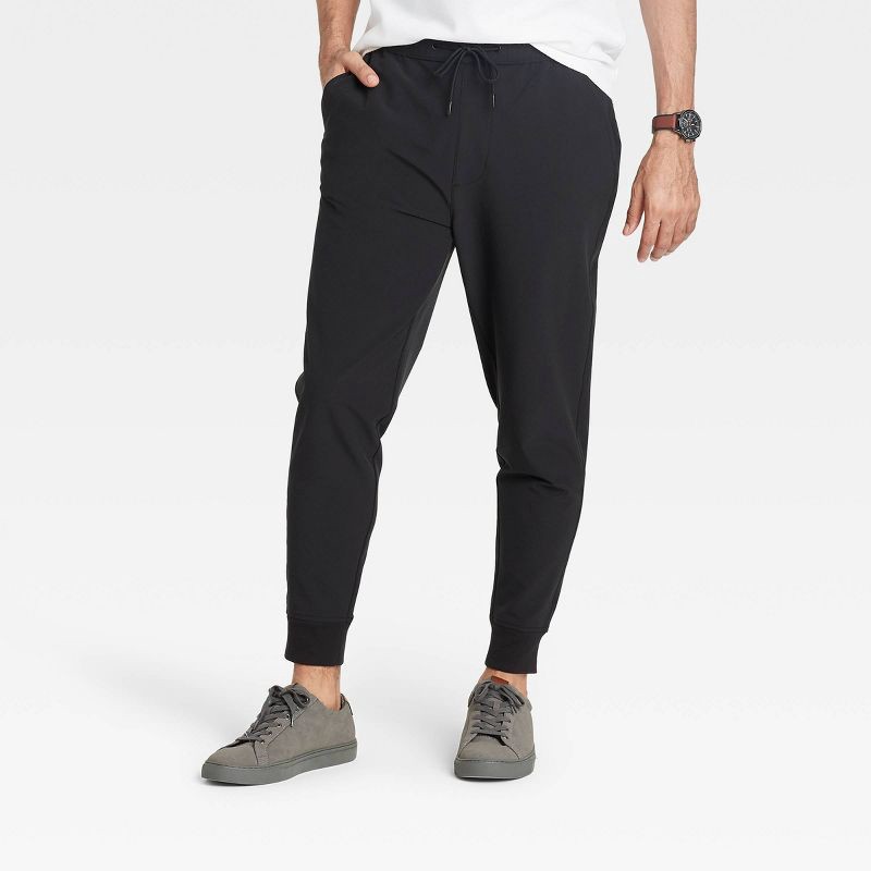 slide 2 of 3, Men's Tapered Tech Jogger Pants - Goodfellow & Co™ Black XL, 1 ct