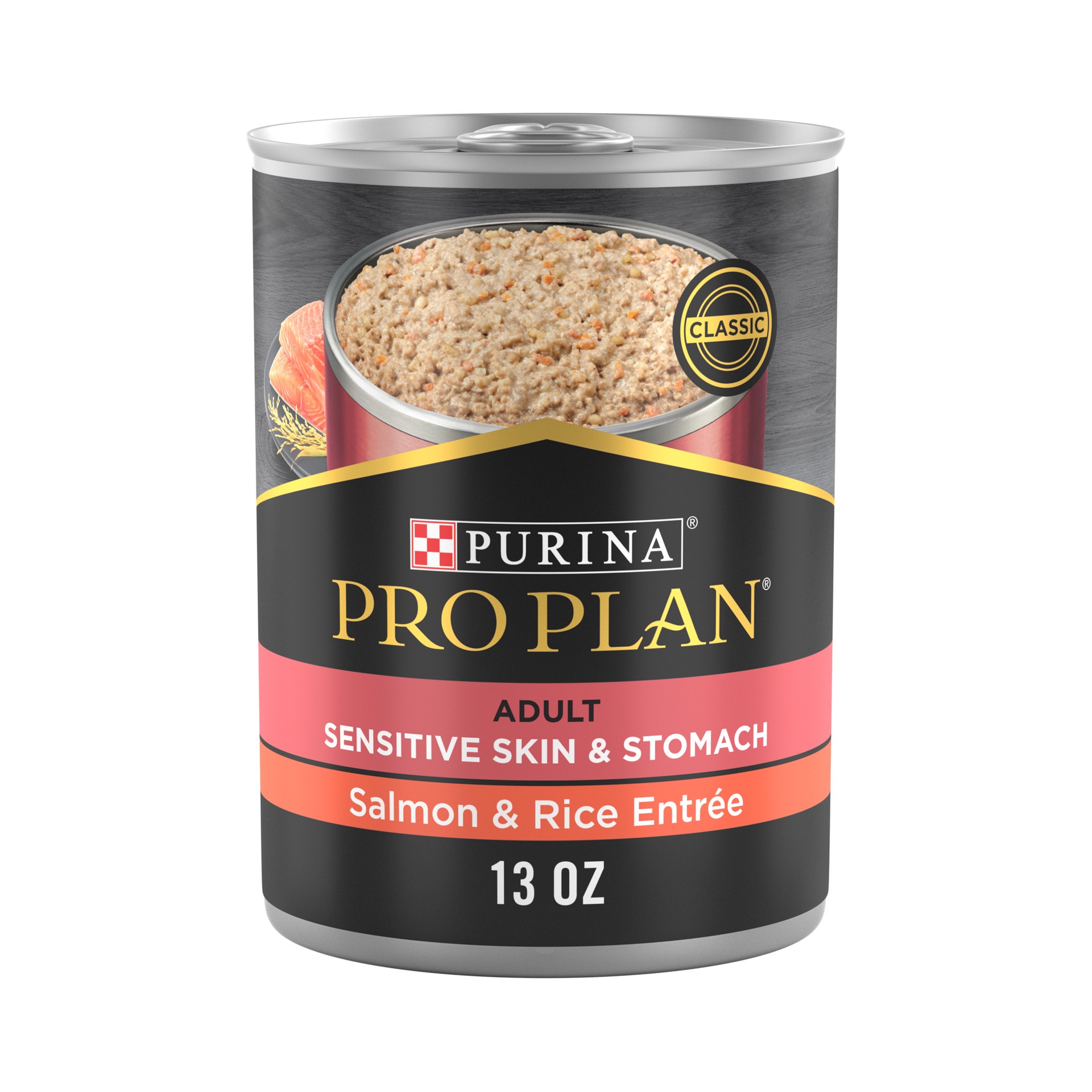 slide 1 of 2, Pro Plan Purina Pro Plan Sensitive Skin and Stomach Dog Food Pate, Sensitive Skin and Stomach Salmon and Rice Entree, 13 oz