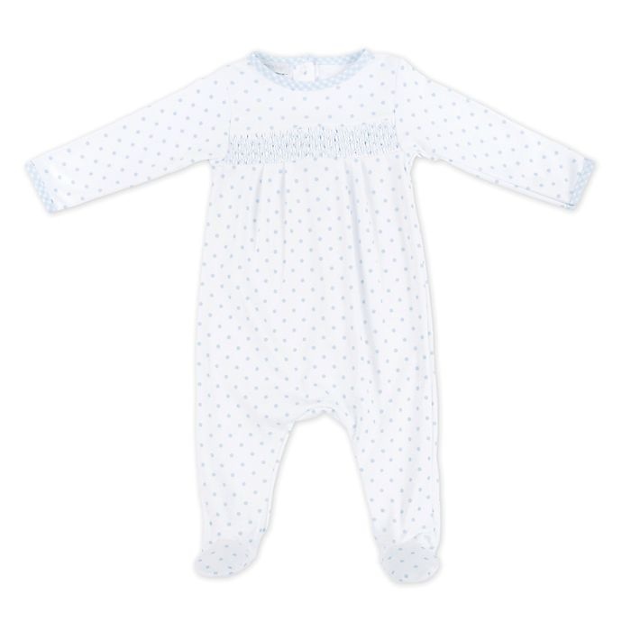 slide 1 of 1, Magnolia Baby Newborn Smocked Footie - Blue, 1 ct