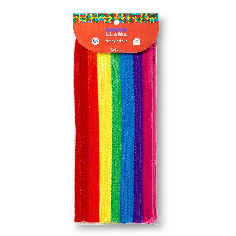 slide 1 of 3, 100ct Fuzzy Sticks Classic Colors - Mondo Llama™, 100 ct
