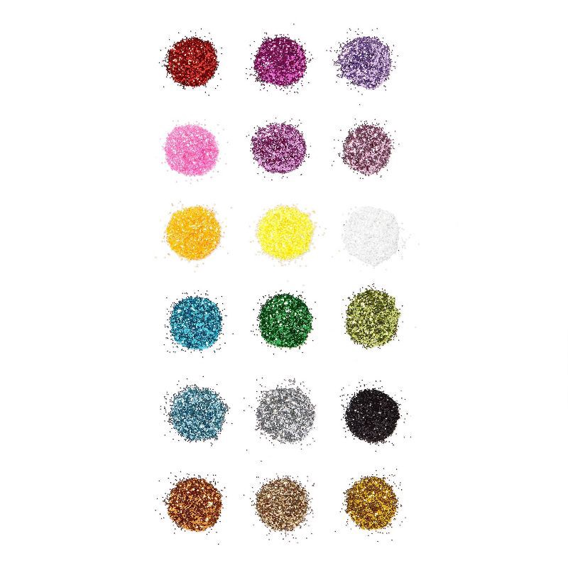 slide 2 of 4, 18ct Glitter Set - Mondo Llama™: Multicolor Craft Embellishments, Loose PET Material, 6+ Years, 18 Pieces, 18 ct