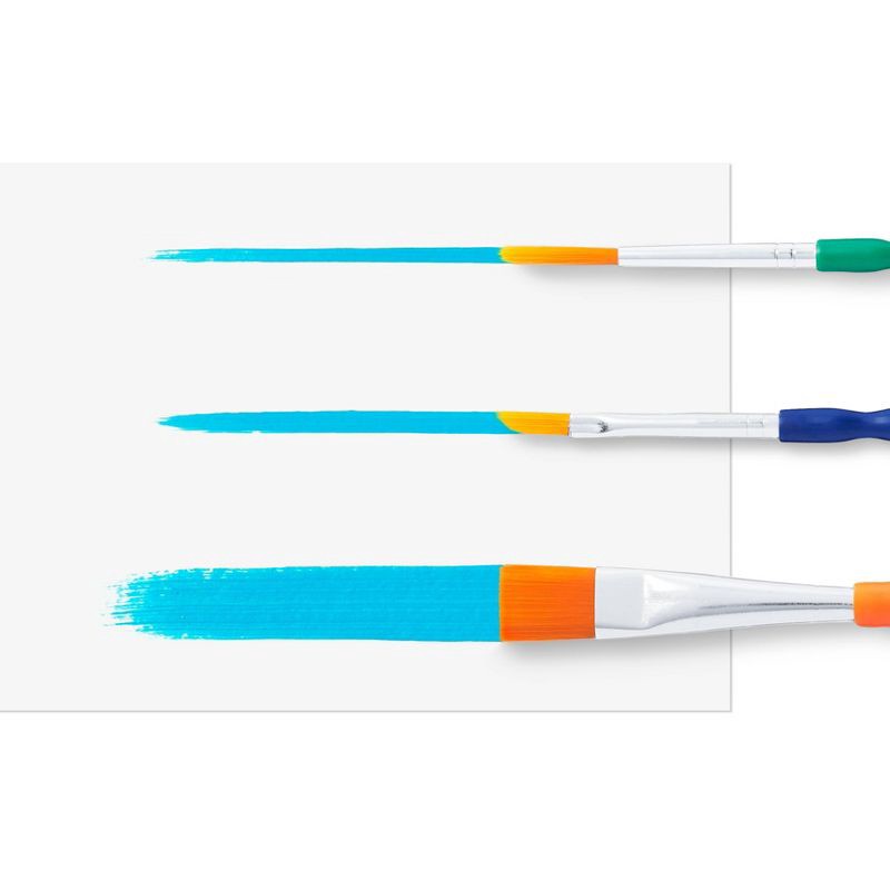 slide 4 of 5, 5ct Paintbrush Set - Mondo Llama™: Multicolor Artist Brushes for Watercolor, Round & Flat, 6.25" Length, 5 ct
