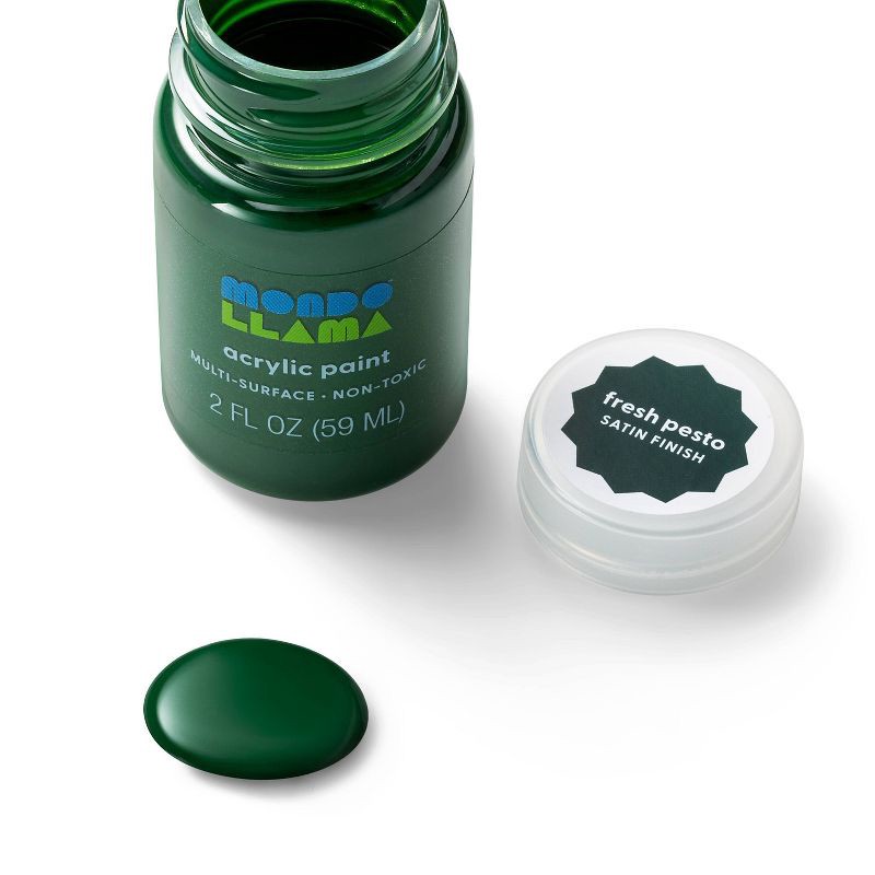 slide 2 of 3, 2 fl oz Satin Acrylic Paint Gray - Mondo Llama™: Multi-Surface, Non-Toxic, Water-Based Craft Paint, 2 fl oz