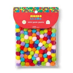 200ct Mini Pom-Poms - Mondo Llama™: Multicolor Craft Embellishments, Tiny Acrylic Poms, Ages 6+
