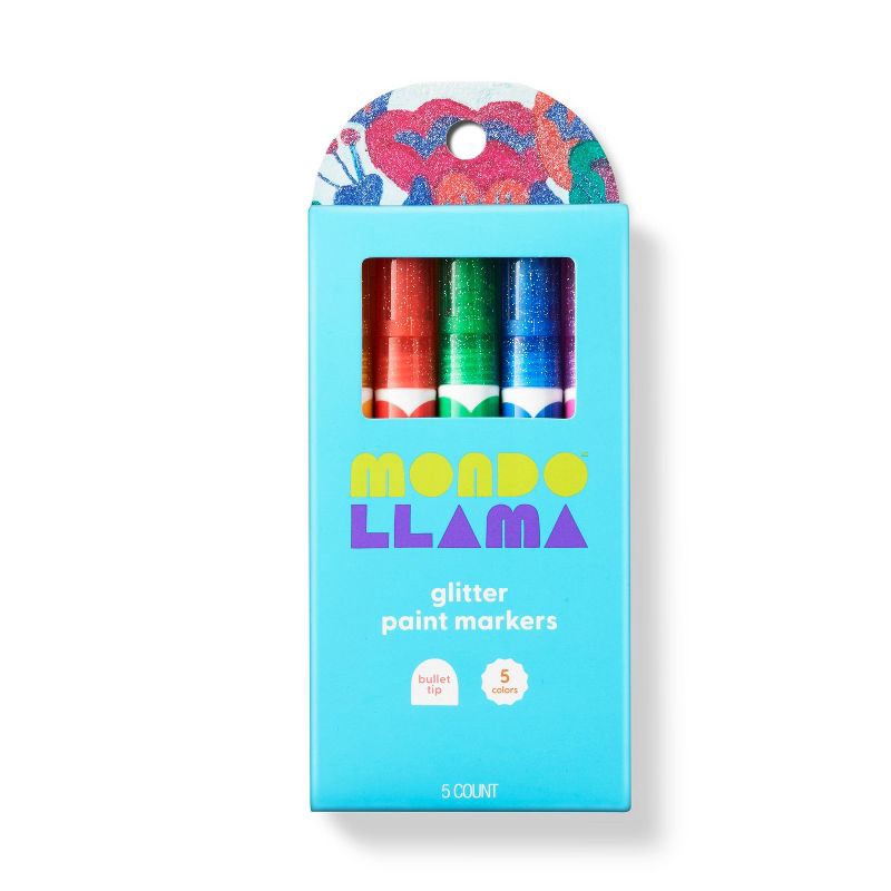 slide 1 of 5, 5ct Paint Markers Bullet Tip Glitter - Mondo Llama™, 5 ct