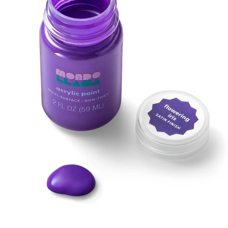 slide 2 of 3, 2 fl oz Satin Acrylic Paint Purple - Mondo Llama™: Multi-Surface, Non-Toxic, Water-Based Craft Paint, 2 fl oz