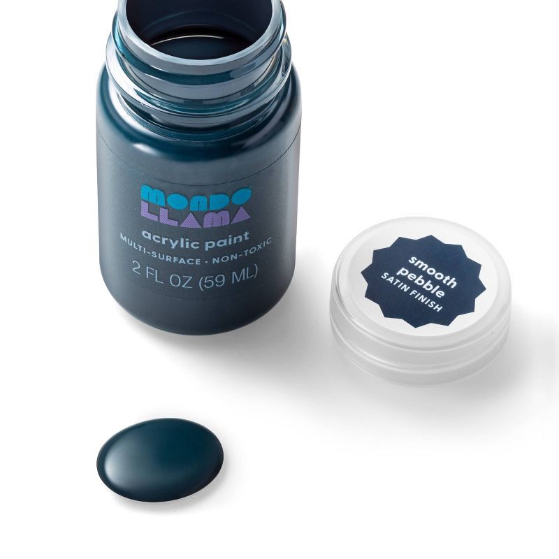 slide 2 of 3, 2 fl oz Satin Acrylic Paint Charcoal Gray - Mondo Llama™: Multi-Surface, Non-Toxic, Water-Based Craft Paint, 2 fl oz