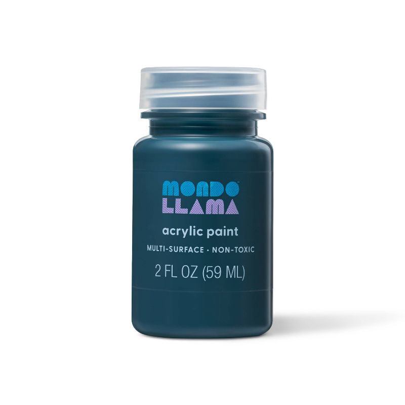 slide 1 of 3, 2 fl oz Satin Acrylic Paint Charcoal Gray - Mondo Llama™: Multi-Surface, Non-Toxic, Water-Based Craft Paint, 2 fl oz