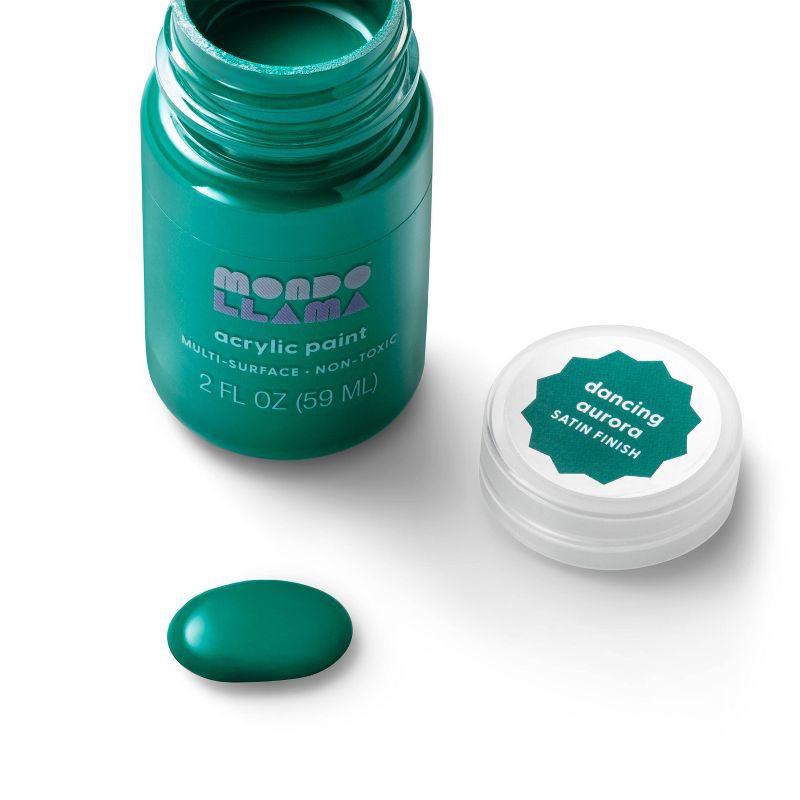 slide 2 of 3, 2 fl oz Satin Acrylic Paint Deep Sea Blue - Mondo Llama™: Multi-Surface, Non-Toxic, Water-Based Craft Paint, 2 fl oz