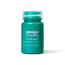 2 fl oz Satin Acrylic Paint Deep Sea Blue - Mondo Llama™: Multi-Surface, Non-Toxic, Water-Based Craft Paint