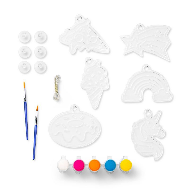 slide 2 of 4, Create-Your-Own Suncatchers Kit - Mondo Llama™: DIY Painting Craft Kit for Kids, Includes 2 Brushes, 20 Pieces, Ages 6+, 20 ct