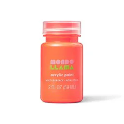 2 fl oz Satin Acrylic Paint Orange - Mondo Llama™: Multi-Surface, Non-Toxic, Water-Based Craft Paint