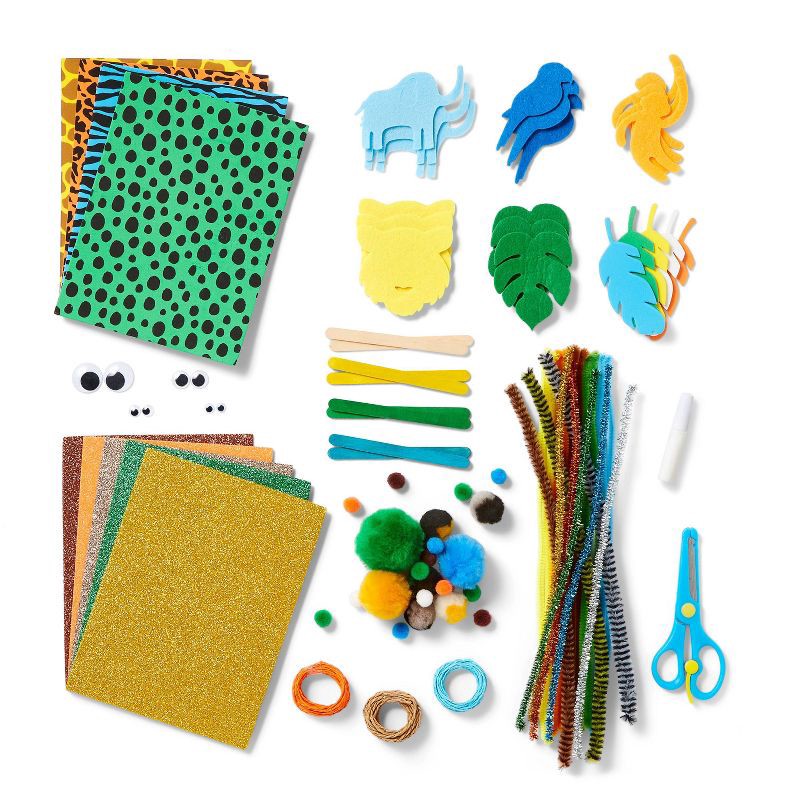slide 2 of 4, 273pc Jungle Bucket of Crafts - Mondo Llama™: DIY Art Kit, Includes Pom Poms, Acrylic Material, Ages 6+, 273 ct