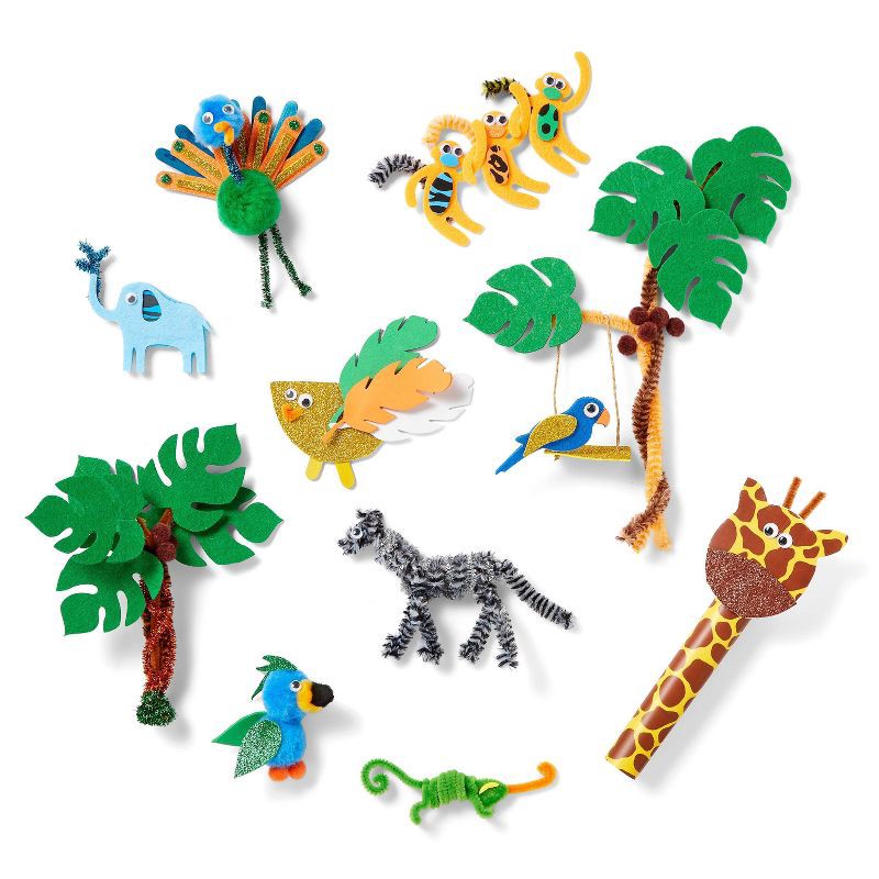 slide 4 of 4, 273pc Jungle Bucket of Crafts - Mondo Llama™: DIY Art Kit, Includes Pom Poms, Acrylic Material, Ages 6+, 273 ct