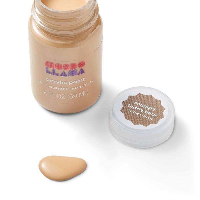 slide 2 of 3, 2 fl oz Satin Acrylic Paint Brown - Mondo Llama™: Multi-Surface, Non-Toxic, Water-Based, Craft Paint, Age 13+, 2 fl oz