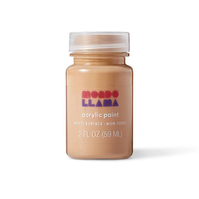 slide 1 of 3, 2 fl oz Satin Acrylic Paint Brown - Mondo Llama™: Multi-Surface, Non-Toxic, Water-Based, Craft Paint, Age 13+, 2 fl oz