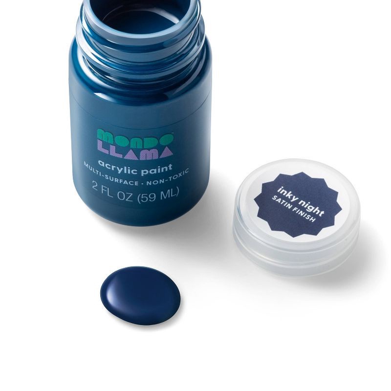 slide 2 of 3, 2 fl oz Satin Acrylic Paint Oxford Blue - Mondo Llama™: Multi-Surface, Non-Toxic, Water-Based Craft Paint, 2 fl oz