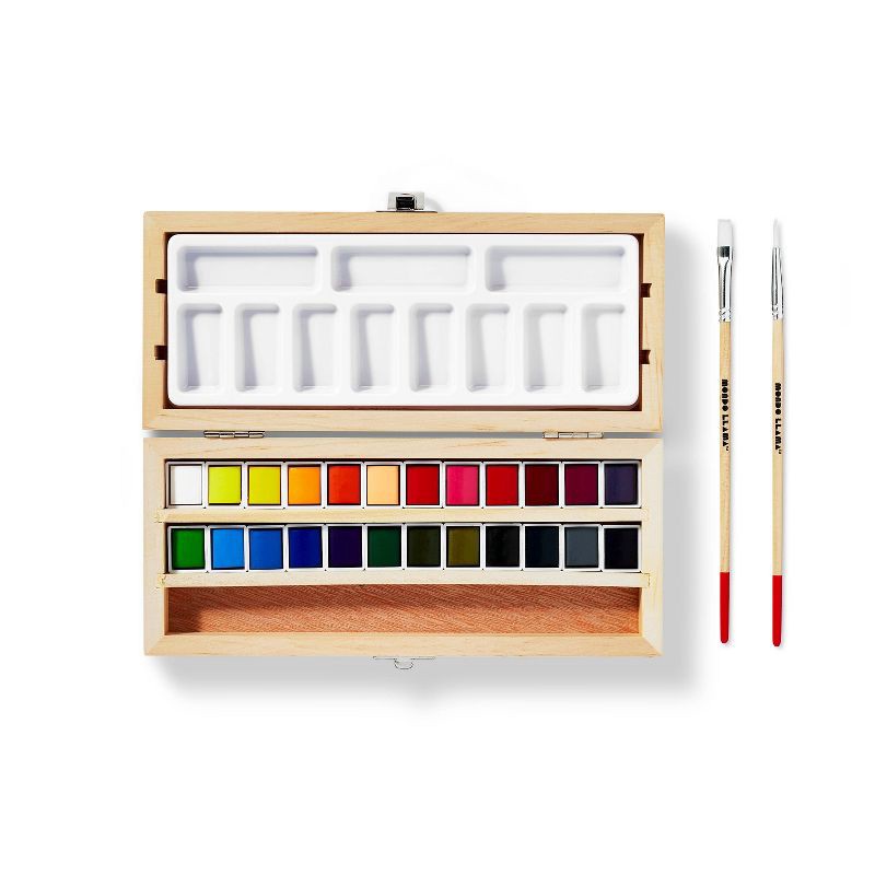 slide 2 of 5, 24ct Watercolor Paint Set - Mondo Llama™, 24 ct