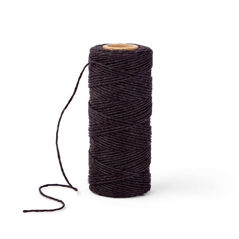 slide 2 of 3, 100yd Craft Twine Black - Mondo Llama™: Cotton Yarn & Ribbon for Art, Stationery, Office, 300ft Length, 300 ft