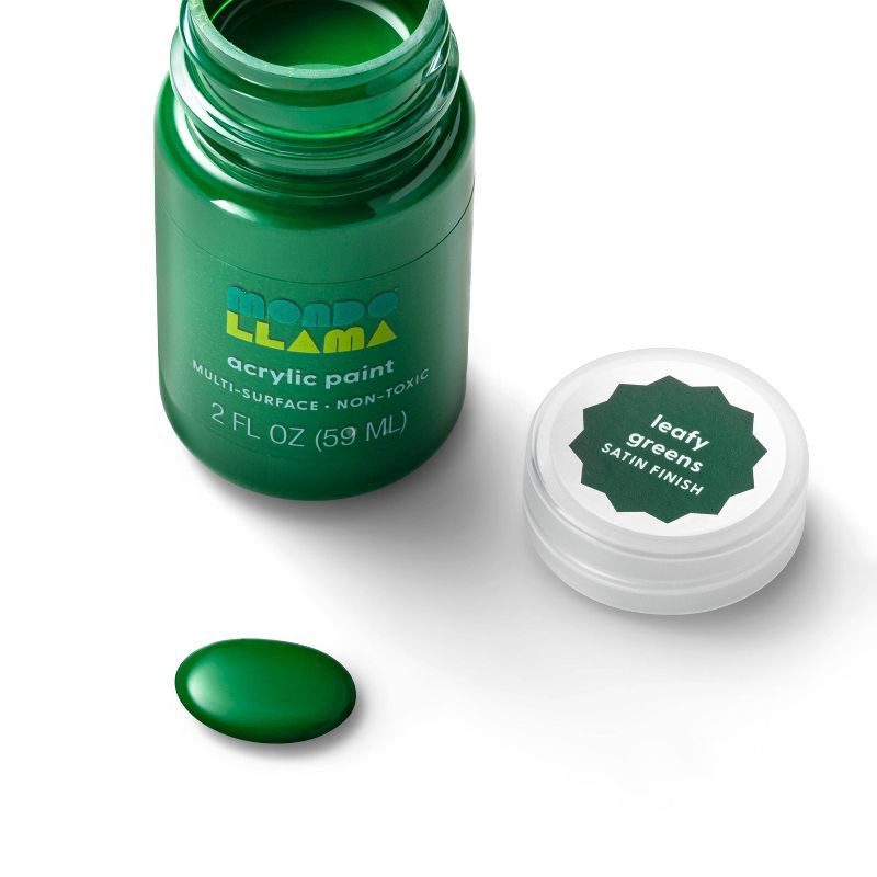slide 2 of 3, 2 fl oz Satin Acrylic Paint Light Green - Mondo Llama™: Multi-Surface, Non-Toxic, Water-Based Craft Paint, 2 fl oz