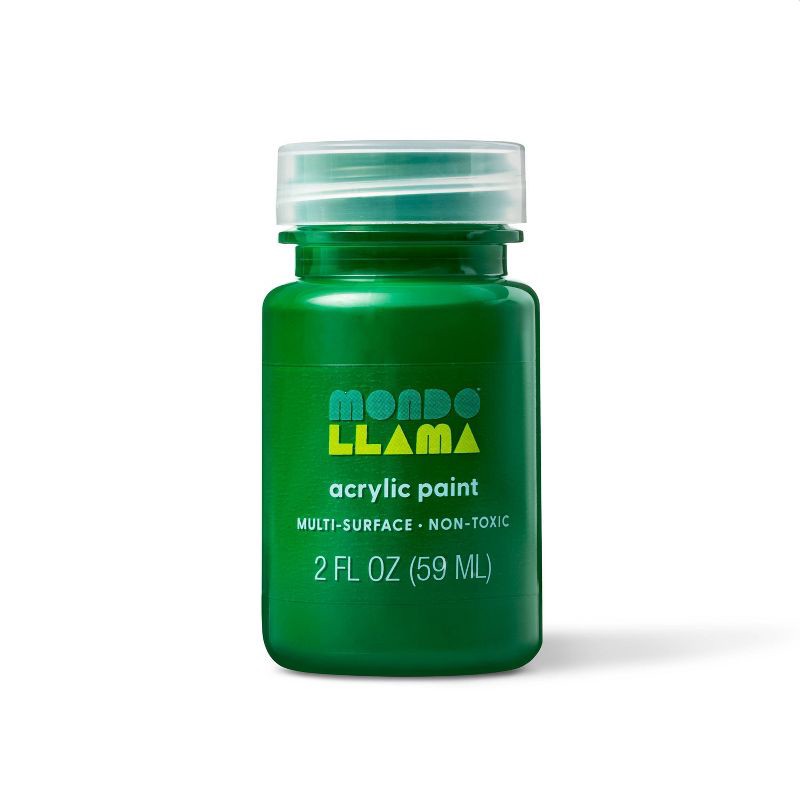 slide 1 of 3, 2 fl oz Satin Acrylic Paint Light Green - Mondo Llama™: Multi-Surface, Non-Toxic, Water-Based Craft Paint, 2 fl oz