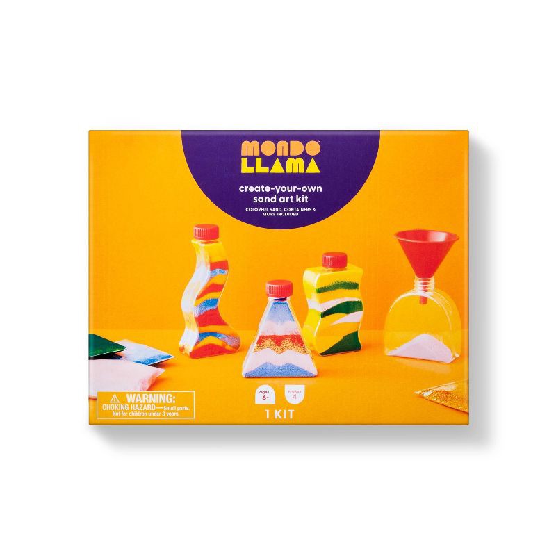 slide 1 of 4, Create-Your-Own Sand Art Kit - Mondo Llama™: DIY Sand Designs & Decoration in Jars, 13 Pieces, Ages 6+, 13 ct