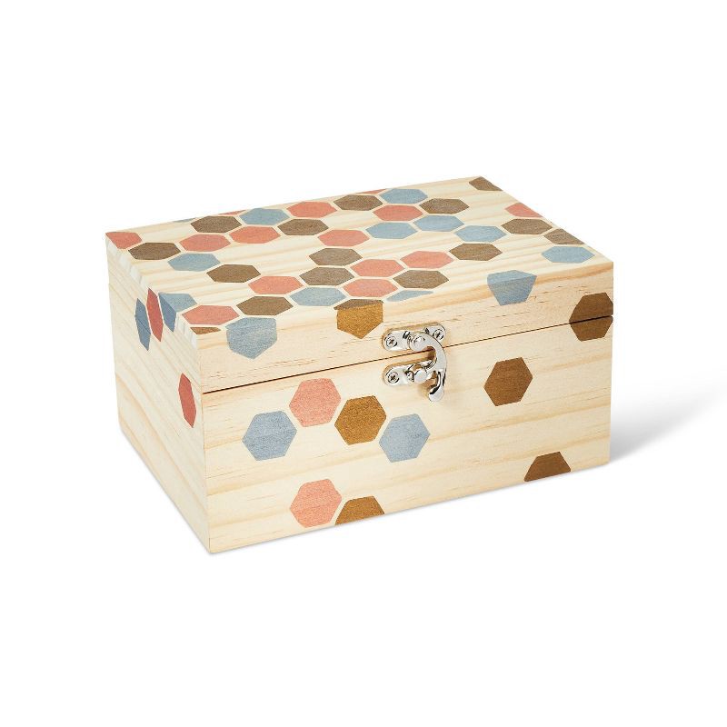 slide 2 of 3, Wood Jewelry Box - Mondo Llama™: Unfinished Wooden Craft, Adult Use, 3.7" Height, 6.97" Width, 5.35" Depth, 1 ct