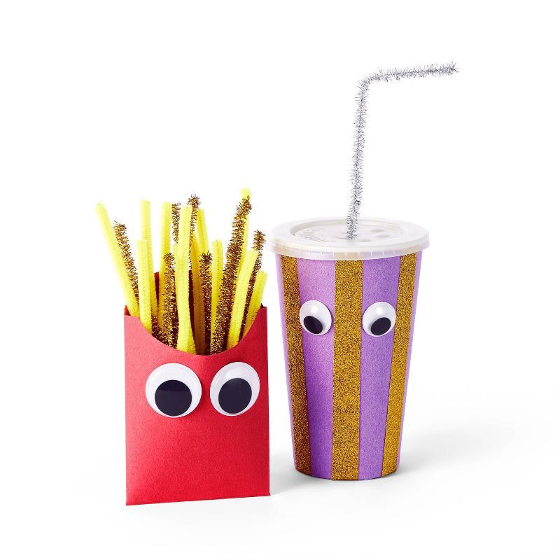 slide 3 of 3, 125ct Googly Eyes with Sticker Back Black - Mondo Llama™: Craft Embellishments, Wiggle Eye Stickers, Multicolor PVC, 125 ct