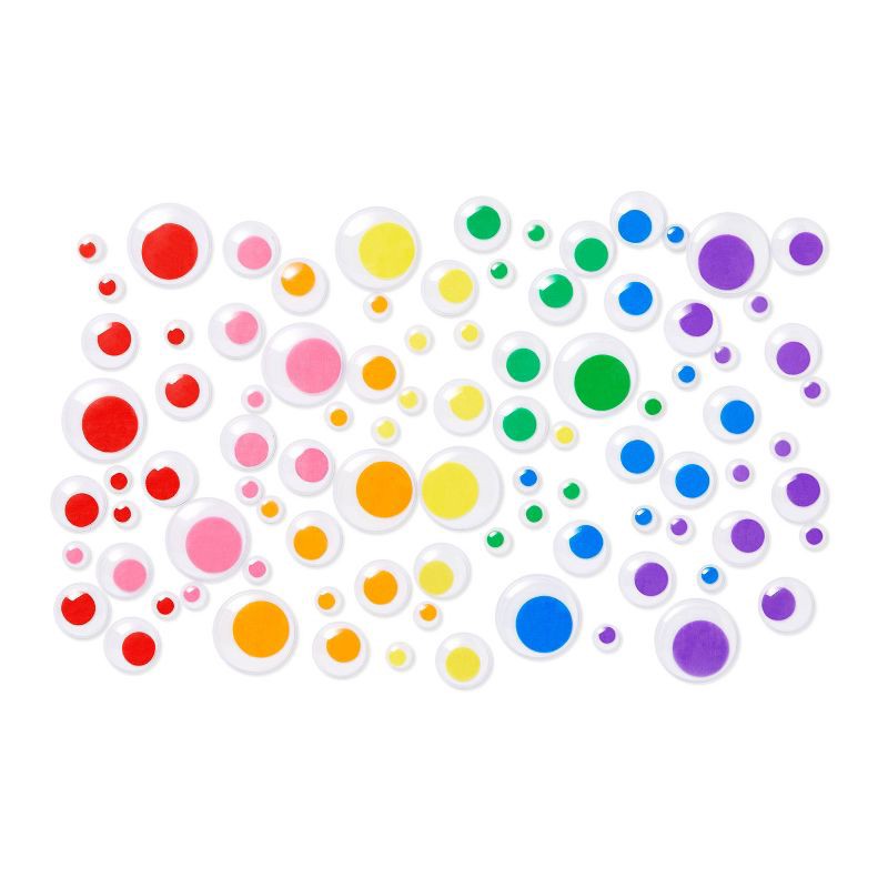 slide 2 of 3, 125ct Googly Eyes with Sticker Back - Mondo Llama™: Multicolor Wiggle Eye Stickers for Crafts, Ages 6+, 125 ct