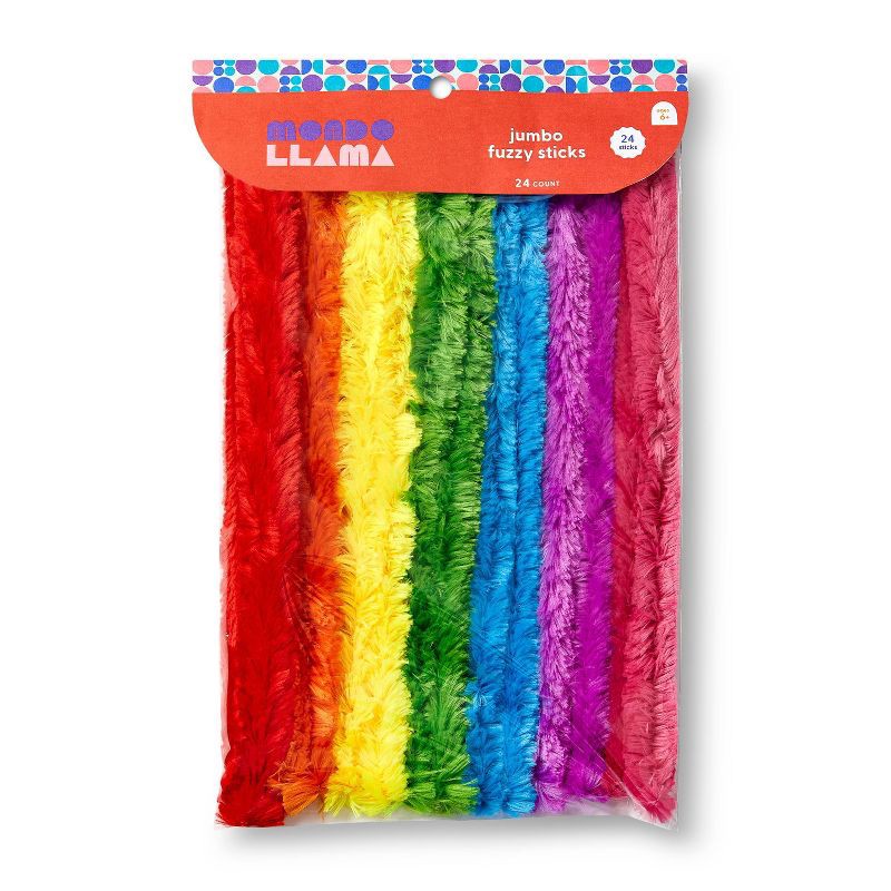 slide 1 of 3, 24ct Jumbo Fuzzy Sticks - Mondo Llama™, 24 ct
