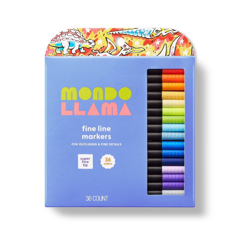 slide 1 of 5, 36ct Markers Super Fine Tip Classic Colors - Mondo Llama™, 36 ct