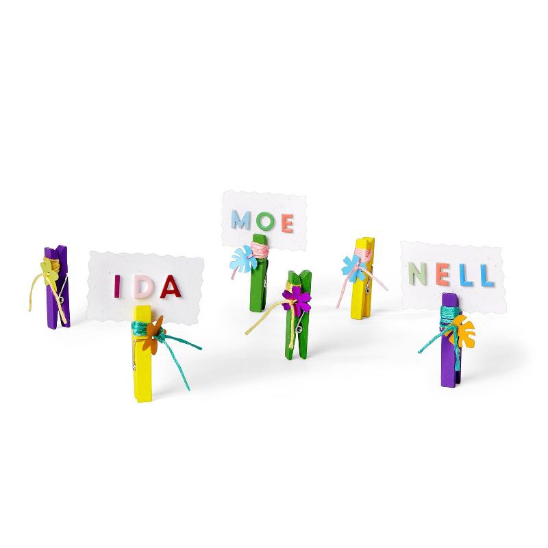 slide 3 of 3, 40ct Wood Clothespins - Mondo Llama™: Multicolor Brights, Small Wooden Clips, Multipurpose Household Use, 40 ct