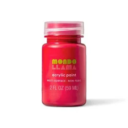 2 fl oz Satin Acrylic Paint Ladybug Red - Mondo Llama™: Multi-Surface, Non-Toxic, Water-Based Craft Paint