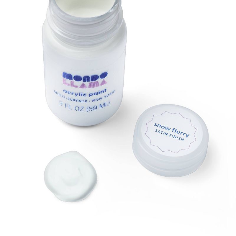slide 2 of 3, 2 fl oz Satin Acrylic Paint Off-White - Mondo Llama™: Multi-Surface, Non-Toxic, Craft Paint, Water-Based, Age 13+, 2 fl oz