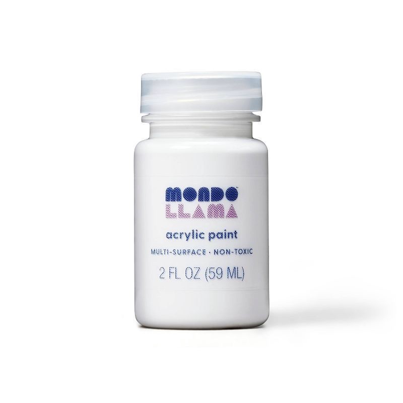 slide 1 of 3, 2 fl oz Satin Acrylic Paint Off-White - Mondo Llama™: Multi-Surface, Non-Toxic, Craft Paint, Water-Based, Age 13+, 2 fl oz